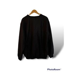 PGA Tour Vneck Golf Pullover Windbreaker L Black Mens Baseball Jacket Warmup